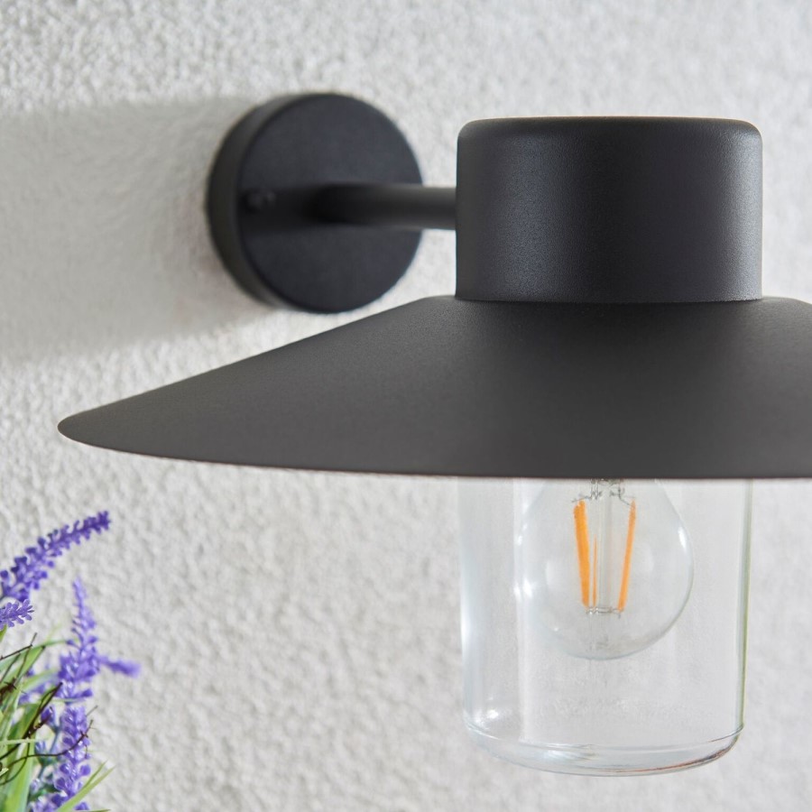 IP44 Black Dimmable Outdoor Wall Light - Fenwick