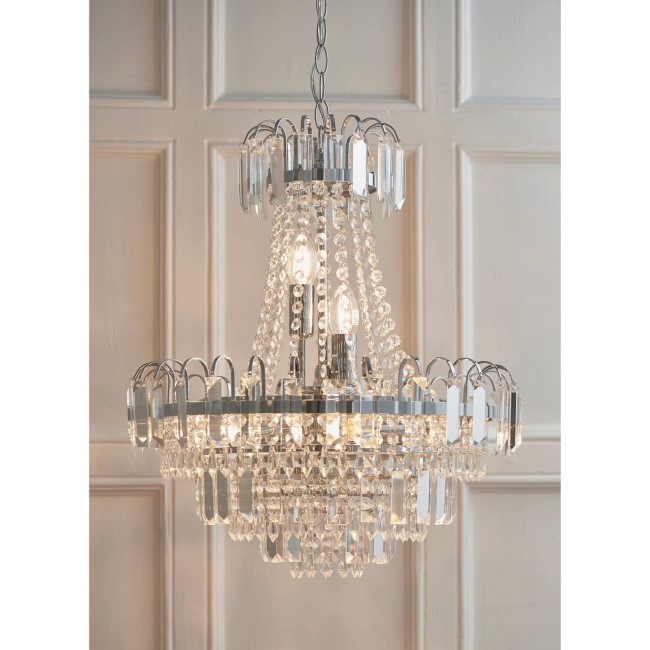 Amadis 6 Light Chandelier with Chrome Plate & Clear Glass Finish