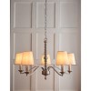 Astaire 5 Light Ceiling Pendant Light in Satin Nickel with Natural Cotton Shades