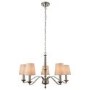 Astaire 5 Light Ceiling Pendant Light in Satin Nickel with Natural Cotton Shades