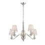 Astaire 5 Light Ceiling Pendant Light in Satin Nickel with Natural Cotton Shades