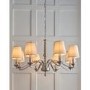 Astaire 8 Light Ceiling Pendant Light in Satin Nickel with Natural Cotton Shades