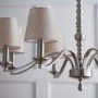 Astaire 8 Light Ceiling Pendant Light in Satin Nickel with Natural Cotton Shades