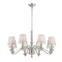 Astaire 8 Light Ceiling Pendant Light in Satin Nickel with Natural Cotton Shades