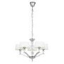 GRADE A1 - Fiennes 5 Light Ceiling Pendant Light in Chrome with Vintage White Fabric Shades