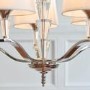 GRADE A1 - Fiennes 5 Light Ceiling Pendant Light in Chrome with Vintage White Fabric Shades