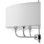 6 Light White Drum Chrome Chandelier - Nixon