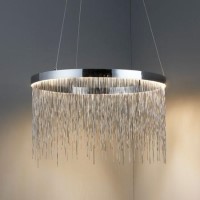 Round Chrome Chain Pendant Light - Zelma Round Chrome Chain Pendant Light - Zelma