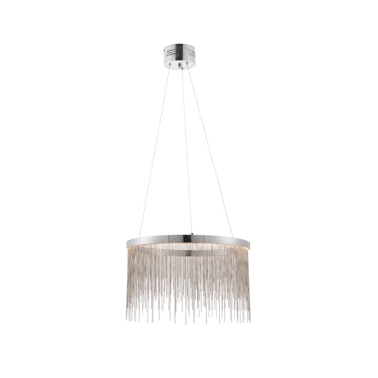 Round Chrome Chain Pendant Light - Zelma