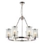 Easton Semi Flush Ceiling Light with 6 Lights & Clear Bubbled Glass Finish