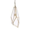 Antique Brass Ceiling Light with Clear Glass Panels - Avery