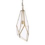 Antique Brass Ceiling Light with Clear Glass Panels - Avery