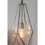 Antique Brass Ceiling Light with Clear Glass Panels - Avery