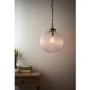 Large Round Pendant Light with Glass Shade & Antique Brass Chain - Brydon