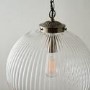 Large Round Pendant Light with Glass Shade & Antique Brass Chain - Brydon