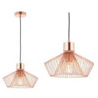 GRADE A1 - Rose Gold Metal Wire Pendant Light - Kimberley