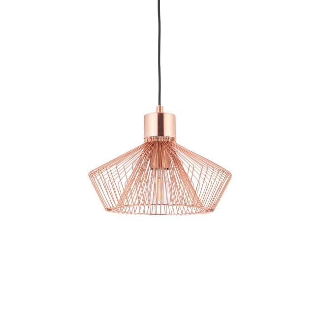 GRADE A1 - Rose Gold Metal Wire Pendant Light - Kimberley