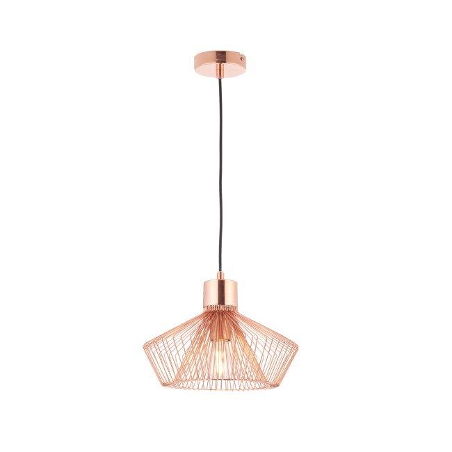 GRADE A1 - Rose Gold Metal Wire Pendant Light - Kimberley