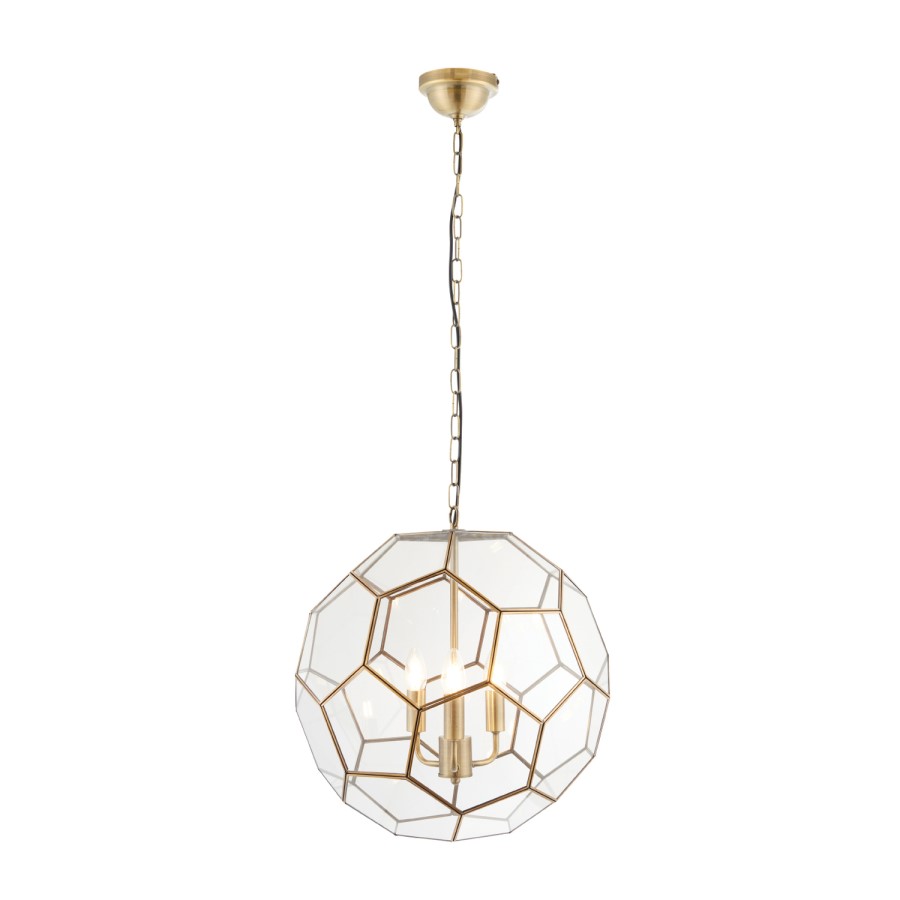3 Light Geometric Gold Chandelier - Miele