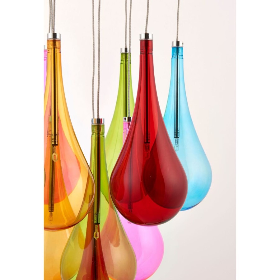 Hanging Light with 10 Coloured Pendants - Niro