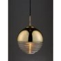 Ribbed Glass & Gold Ball Pendant Light - Paloma