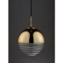 Ribbed Glass & Gold Ball Pendant Light - Paloma