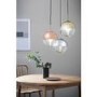 Ribbed Glass & Gold Ball Pendant Light - Paloma