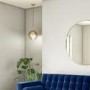 Ribbed Glass & Gold Ball Pendant Light - Paloma