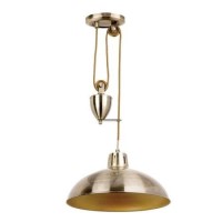 Antique Brass Ceiling Light - Polka Rise & Fall