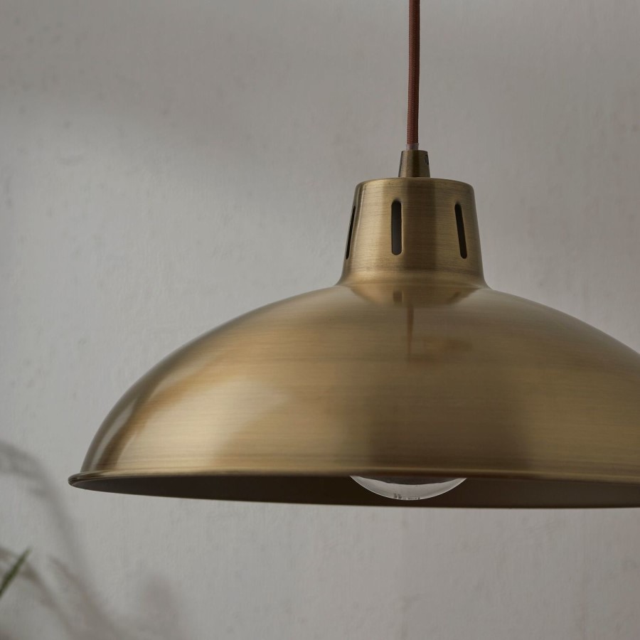 Antique Brass Ceiling Light - Polka Rise & Fall