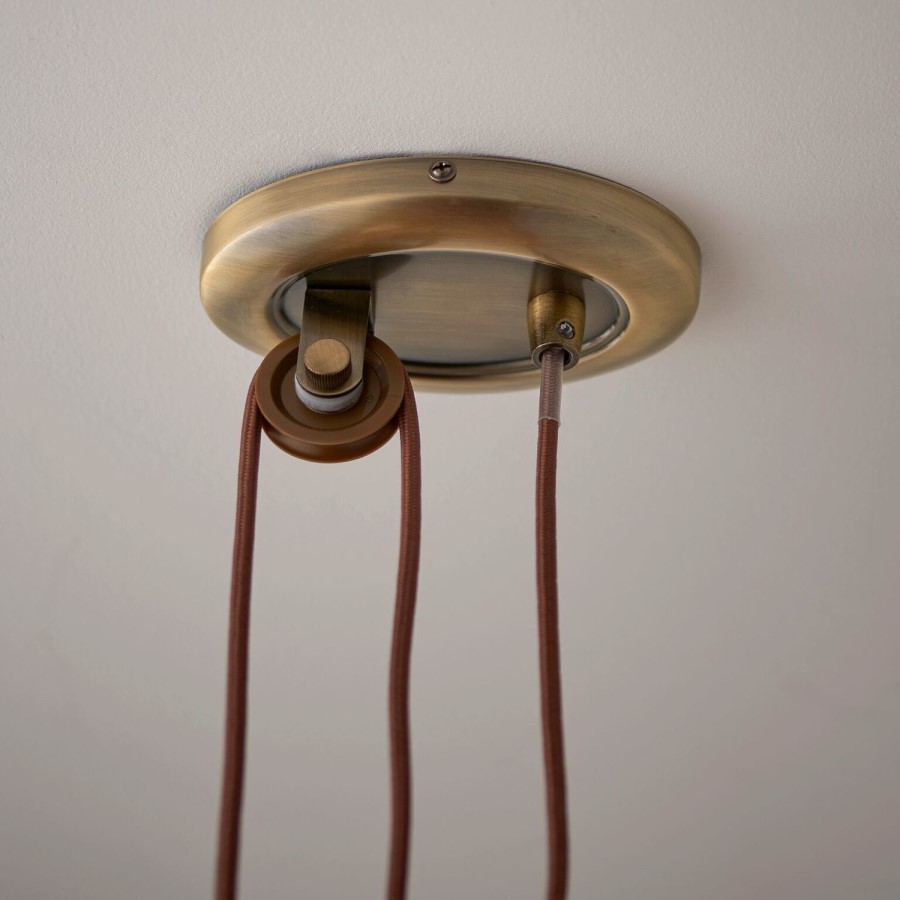 Antique Brass Ceiling Light - Polka Rise & Fall