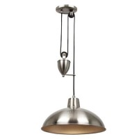 Chrome Pendant Light with Satin Nickel Finish - Polka Rise & Fall