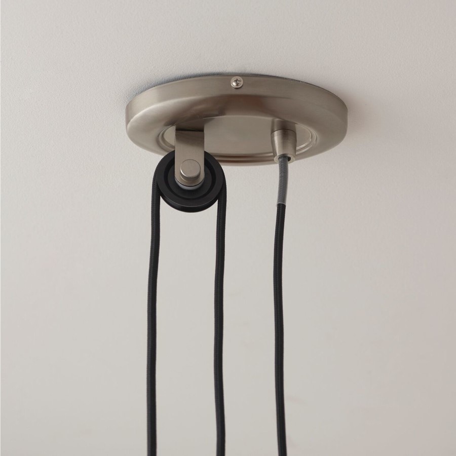 Chrome Pendant Light with Satin Nickel Finish - Polka Rise & Fall