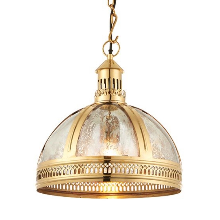 Brass Dome Morrocan Pendant Light - Endon