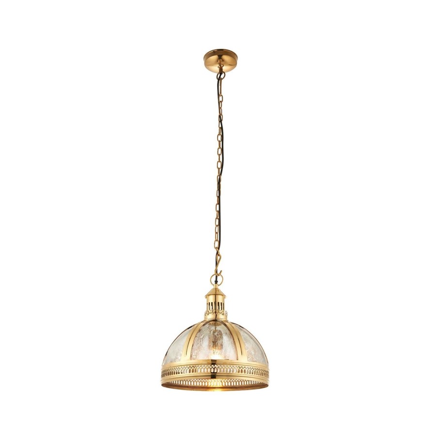 Brass Dome Morrocan Pendant Light - Endon