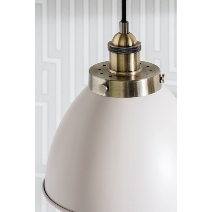 Pendant Light in Taupe & Antique Brass - Franklin