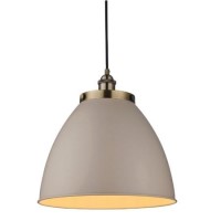 Pendant Light in Taupe & Antique Brass - Franklin