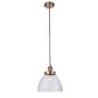 Pendant Light in Antique Brass with Clear Glass Shade - Hansen