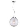 Harbour Chrome Ceiling Pendant Light with Clear Bubbled Glass Finish- 30cm
