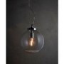 Harbour Chrome Ceiling Pendant Light with Clear Bubbled Glass Finish- 30cm