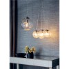 Harbour Chrome Ceiling Pendant Light with Clear Bubbled Glass Finish- 30cm