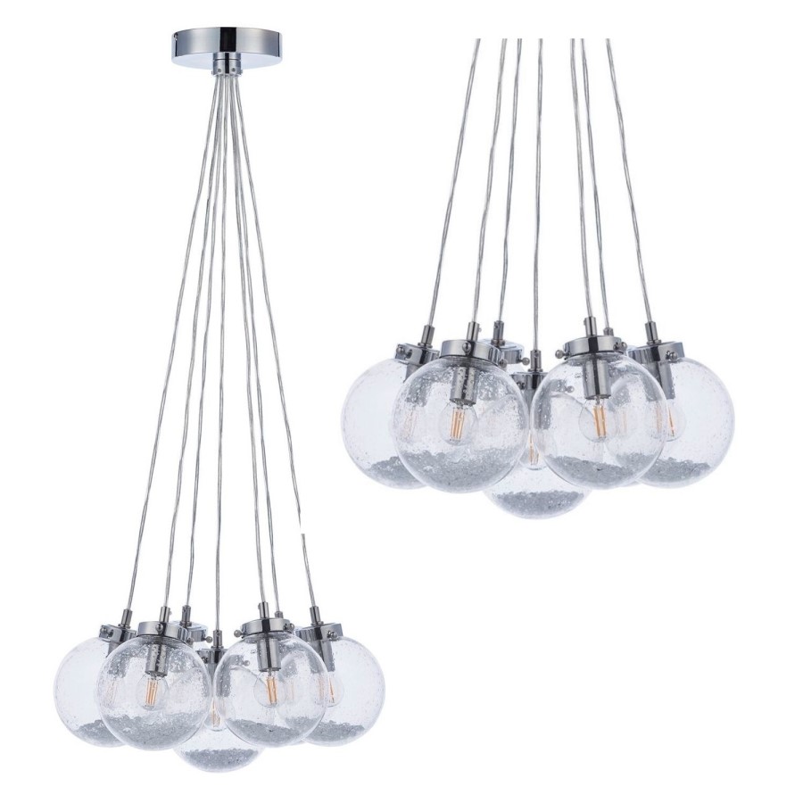 7 Light Bubble Glass Ceiling Pendant - Harbour