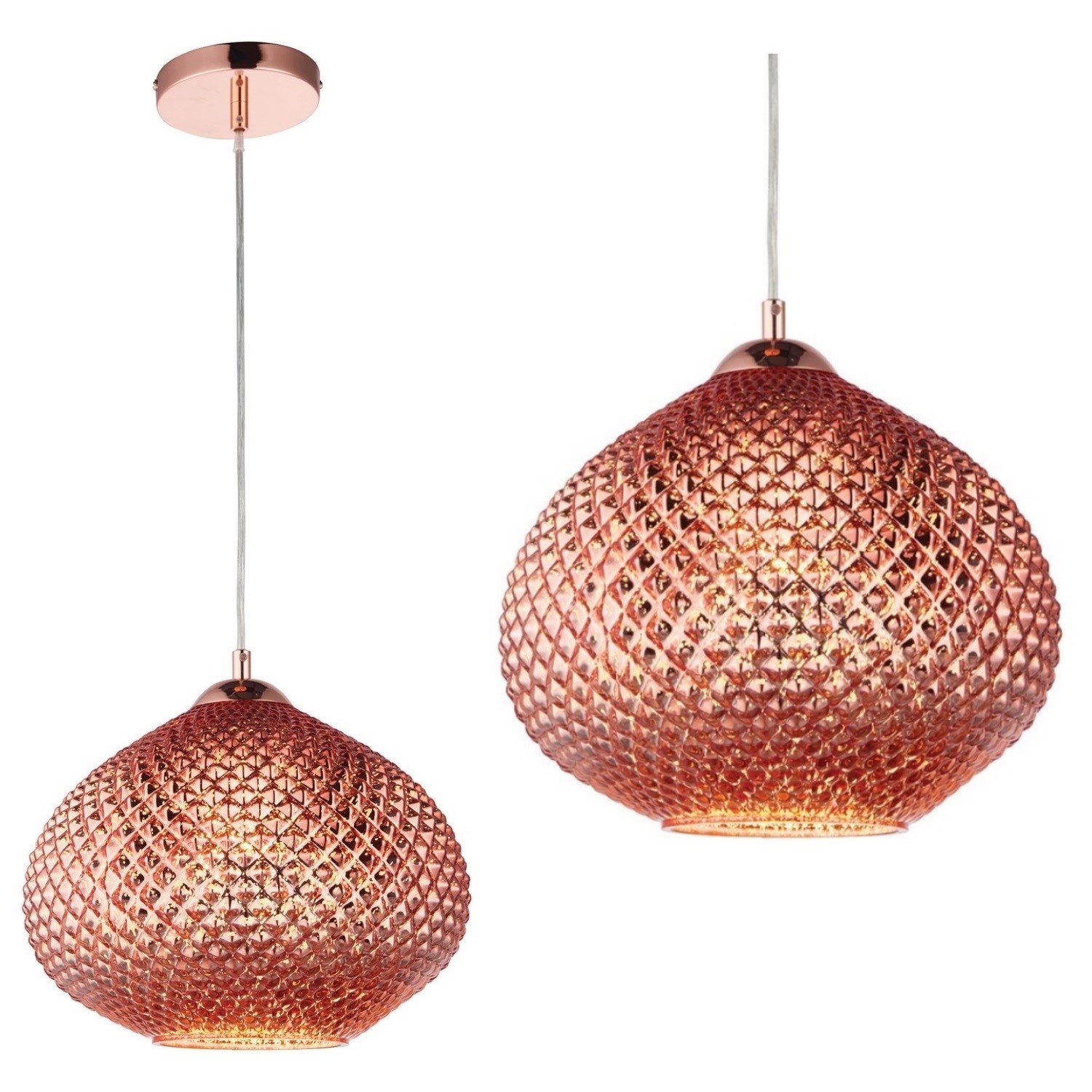 rose gold glass pendant light