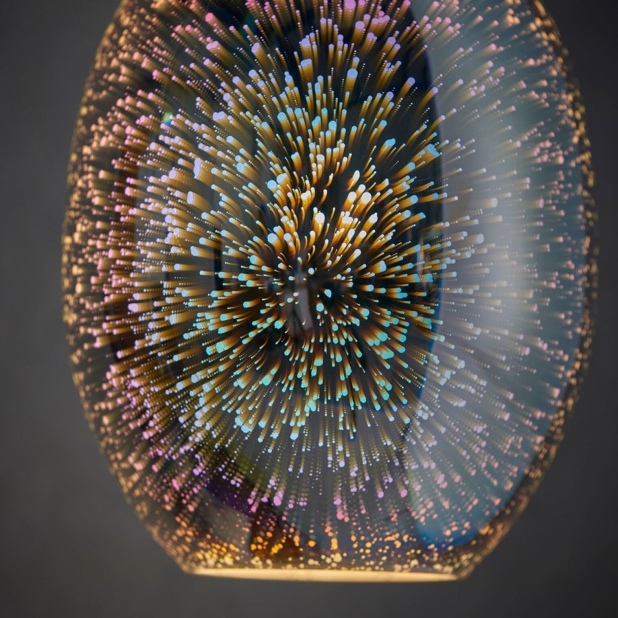 GRADE A1 - Pendant Light with Holographic Glass Design - Stellar