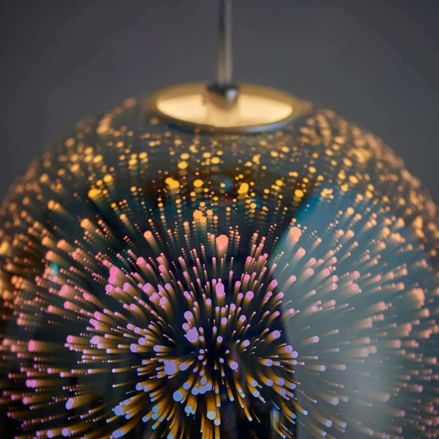 GRADE A1 - Pendant Light with Holographic Glass Design - Stellar
