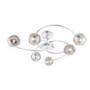 6 Light Semi Flush Smoked Glass Ceiling Mount- Aerith