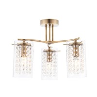Alda 3 Antique Brass Semi Flush Ceiling Light