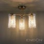 Alda 3 Antique Brass Semi Flush Ceiling Light