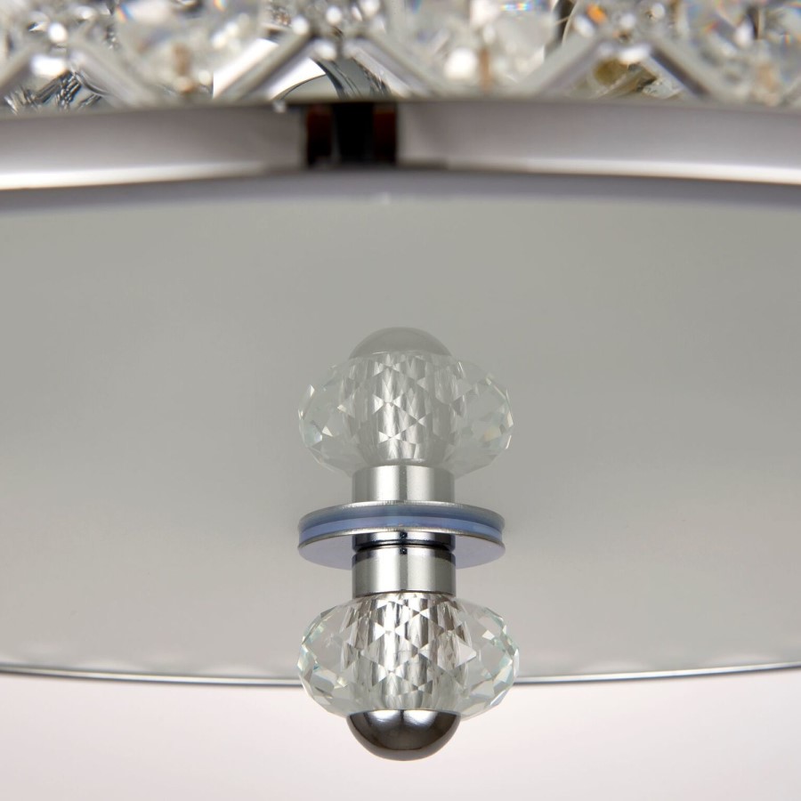 Semi Flush Light in Chrome with Clear Crystal Glass Finish - Hudson