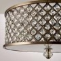 Antique Brass & Crystal Semi Flush Ceiling Light - Hudson